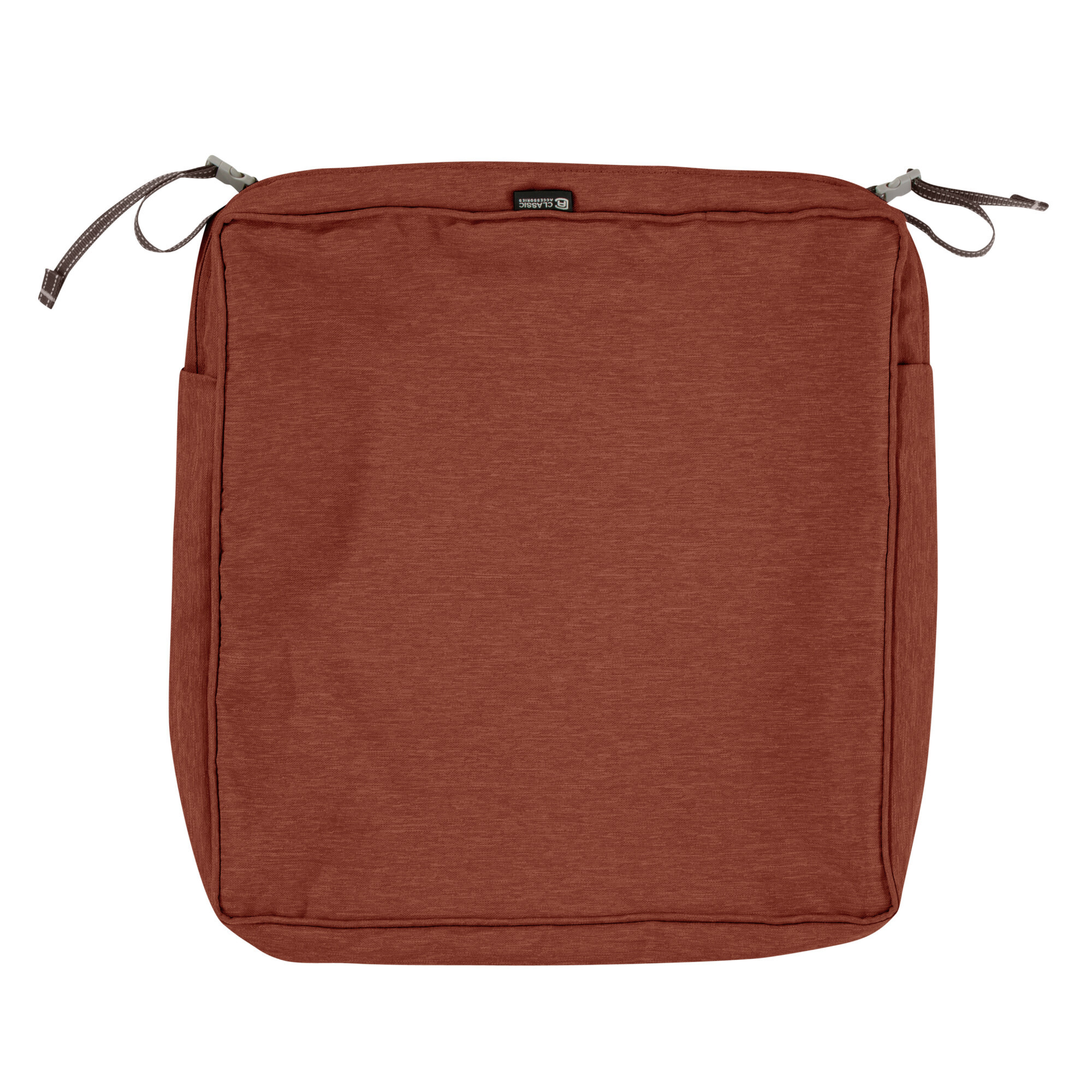 Classic Accessories Montlake FadeSafe Water-Resistant Patio Dining Seat Cushion Cover — 19in. x 19in. x 3in., Heather Henna, Model# 60-095-016601-RT